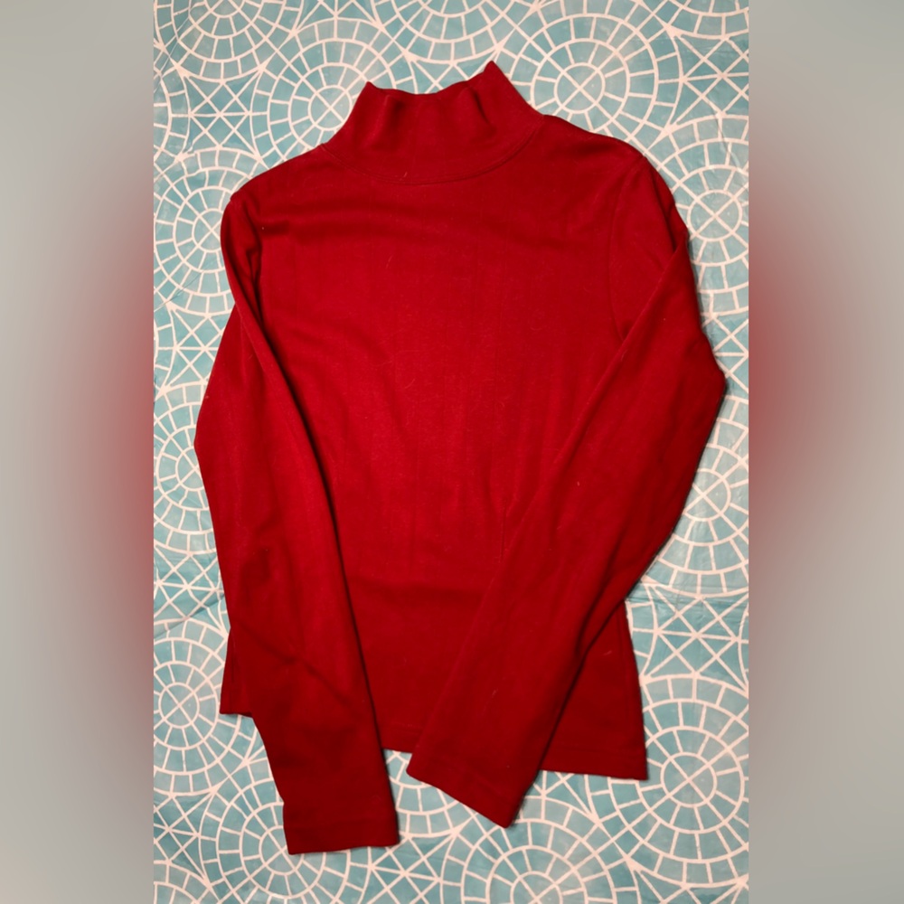 💛TODAY***$12***Dress Barn red mock-turtle neck shirt.